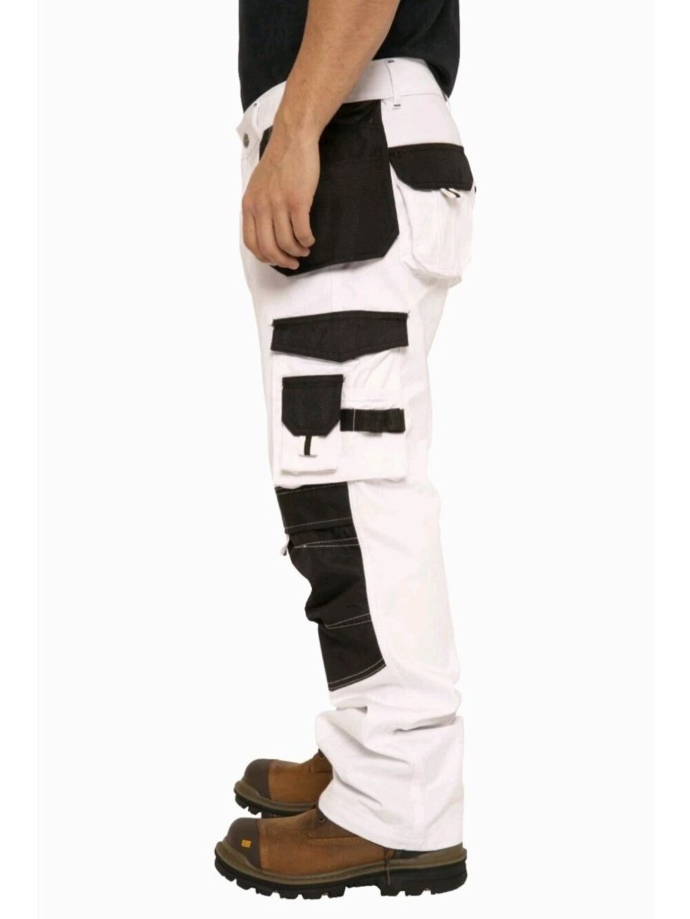 SSS White Work Pants Construction / Painters Double Knee W/ Pockets for Tools